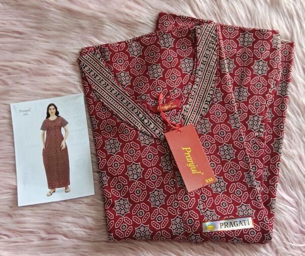 Red with mandala design nighty