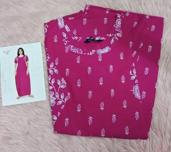 pranjul nighty Pink with floral design