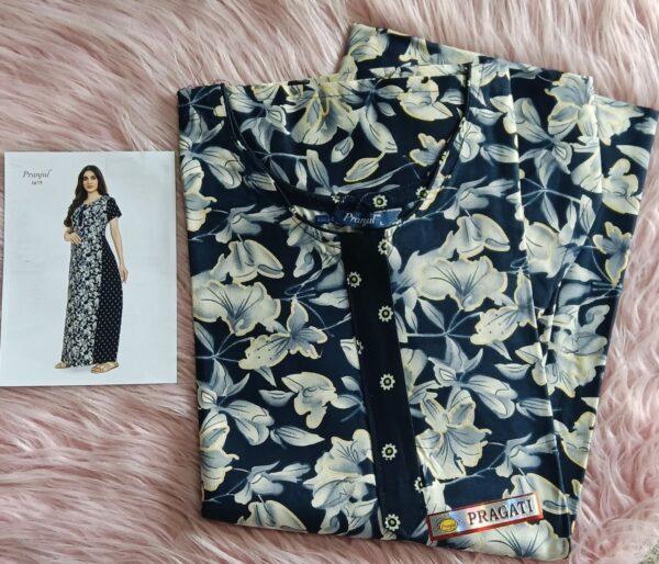 Dark blue with floral nighty