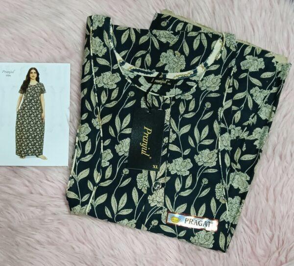 Black with floral nighty