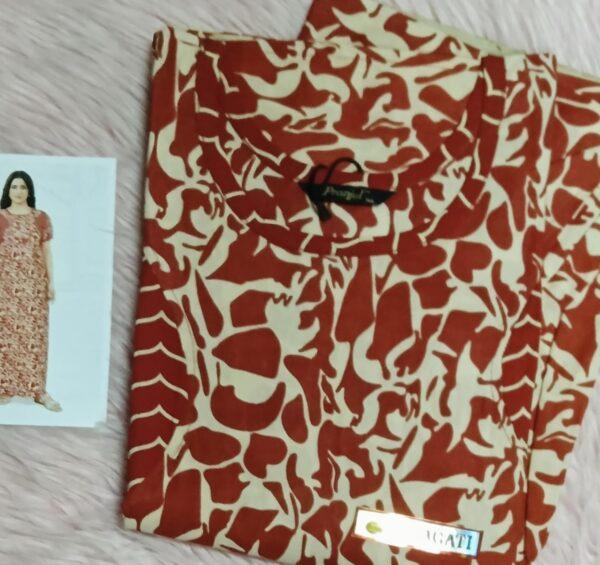 cream colour with floral nighty