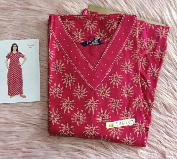 Pink with tree pattern nighty