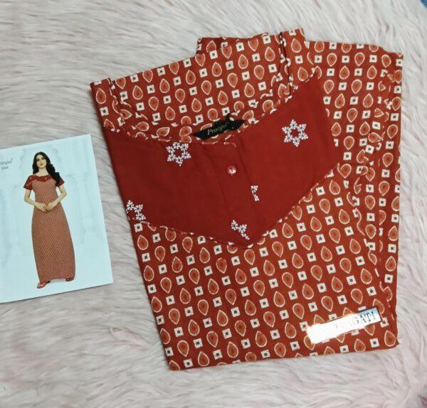 Red with raindrop pattern nighty