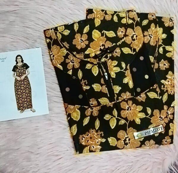 Black with orange floral nighty