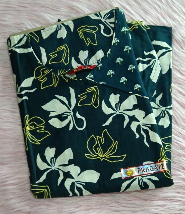 Ramar green with floral pattern