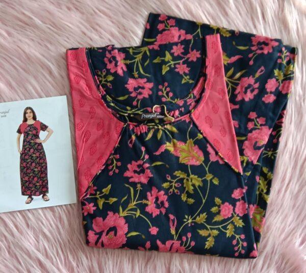 Dark blue with flower pattern nighty