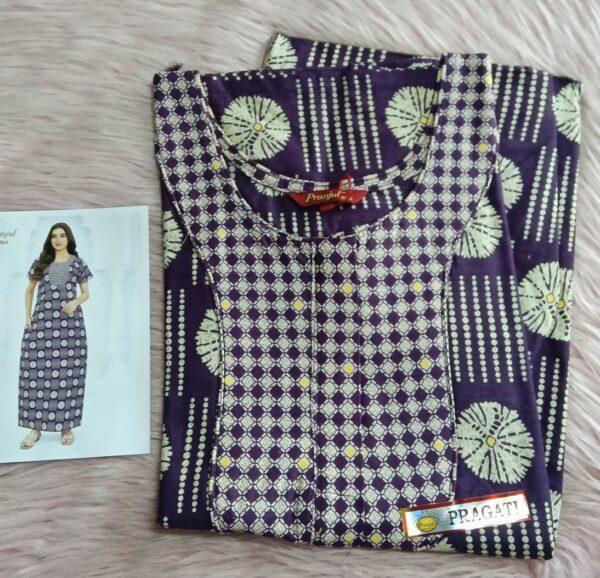 Lavander with geometric opattern nighty
