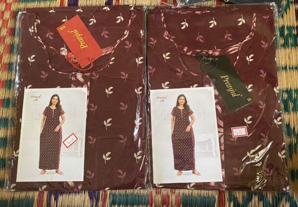 Dark red with leaf pattern nighty