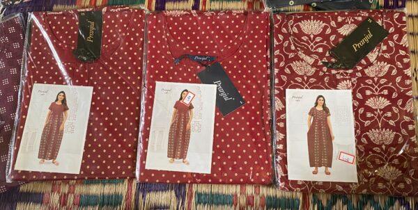 Red with dotted pattern nighty