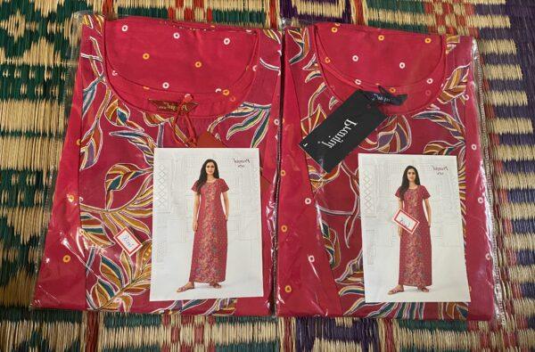 pink with floral design nighty