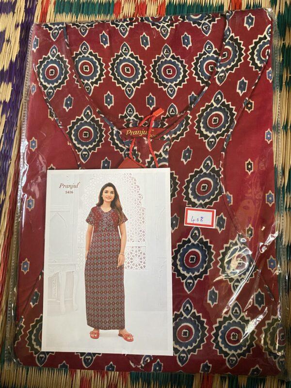 Dark red with mandala design nighty