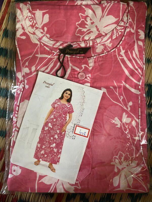 Baby pink with floral design nighty