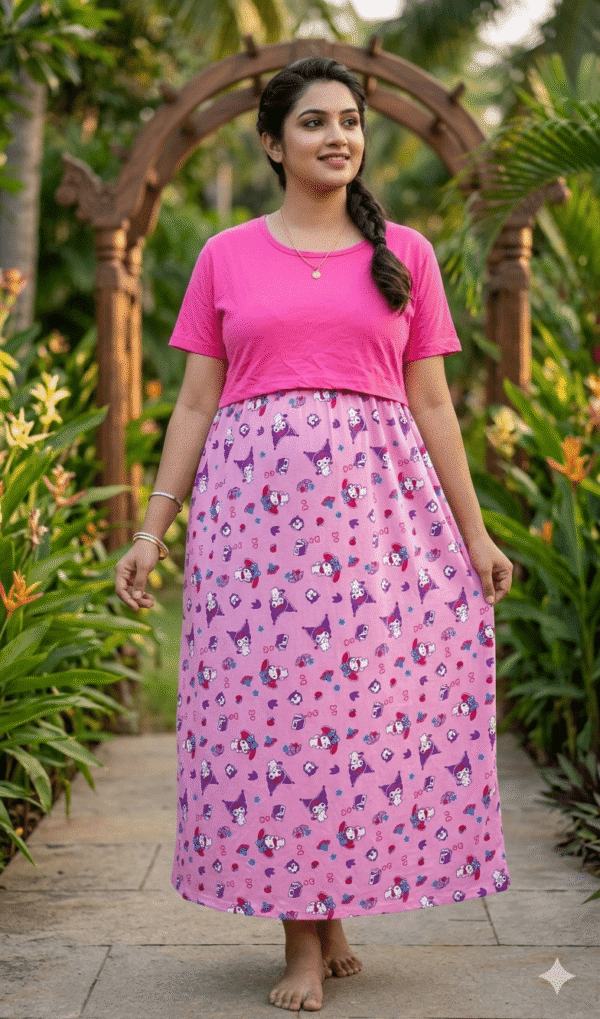 Doubletone Pink & Light Pink full length-50inches