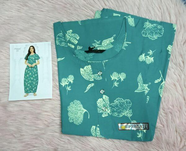 Teal blue with floral pattern nighty