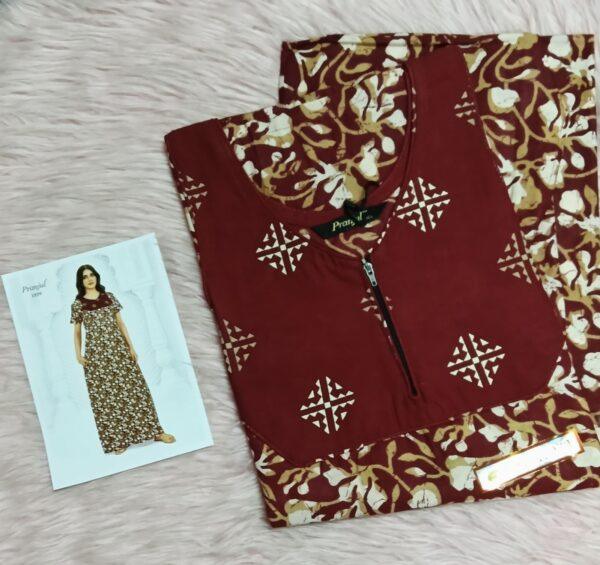 Red with geometric pattern nighty