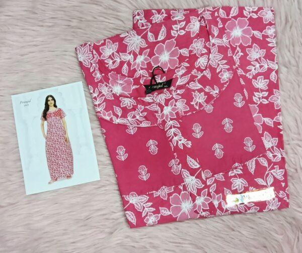 Pink with floral design nighty