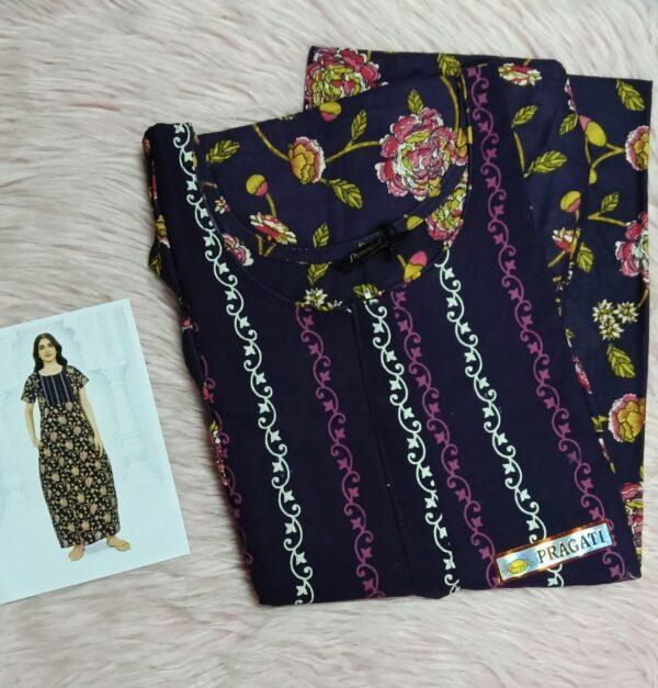 Purple with floral design nighty