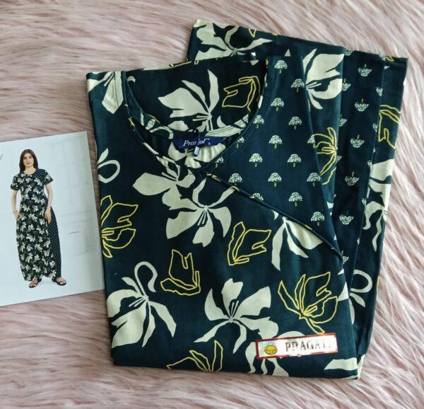 Forest green with floral nighty