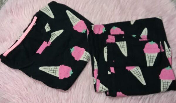 Black with ice-cream pattern pyjama set - XXL