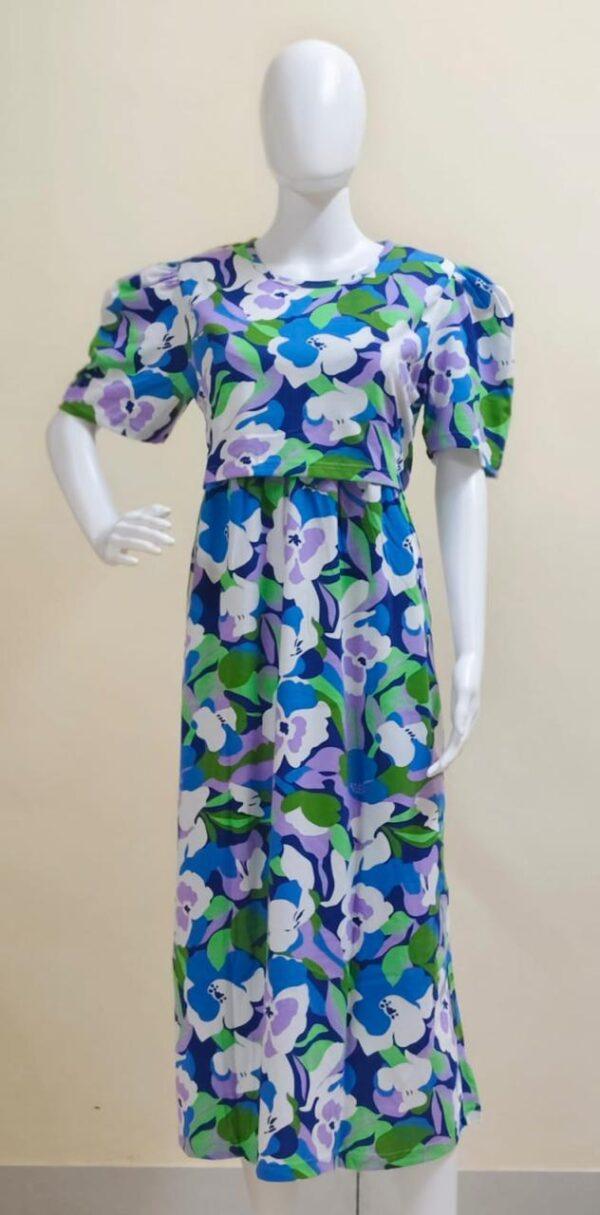 mixed coloured floral pattern maternity maxi full length-50inches