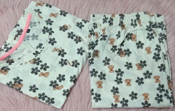 White floral design pyjama set -XL