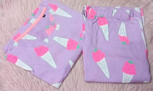 Purple with ice-cream pattern pyjama set - XXL