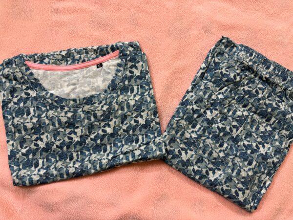 Dark blue with black pattern pyjama set - XL