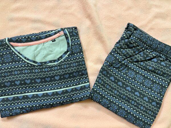 Blue with black pattern pyjama set - XXL