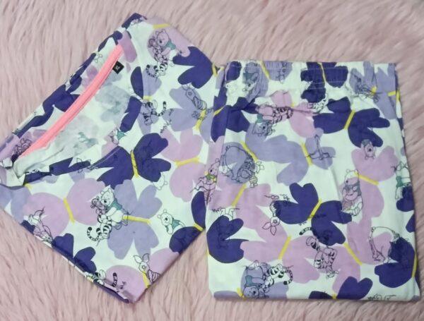 White with floral pyjama set - XL