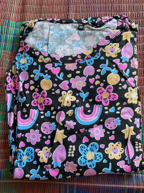 Black with rainbow pattern maternity maxi full length-50inches