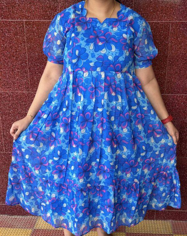Blue floral georgette Maternity Kurti