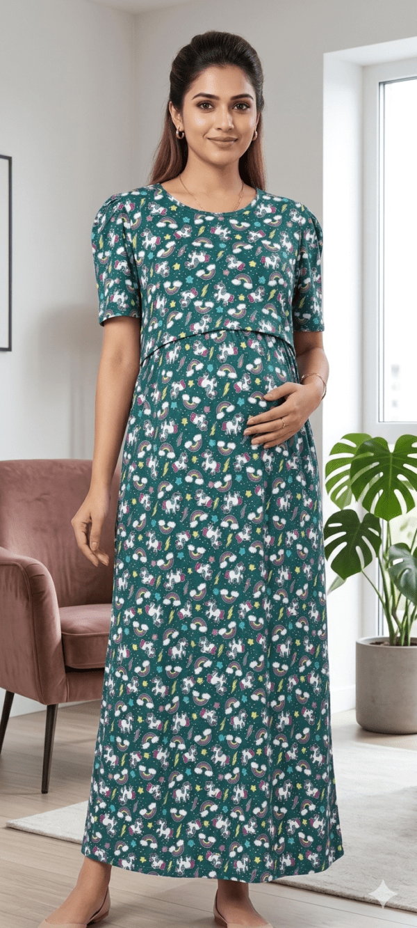Green unicorn pattern full length-52inches