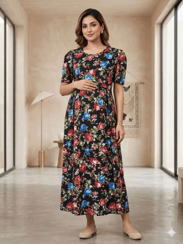Black floral pattern full length-52 inch