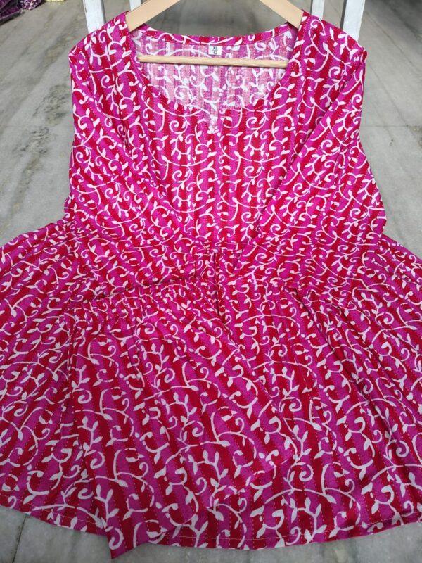 Pink cotton peplum set