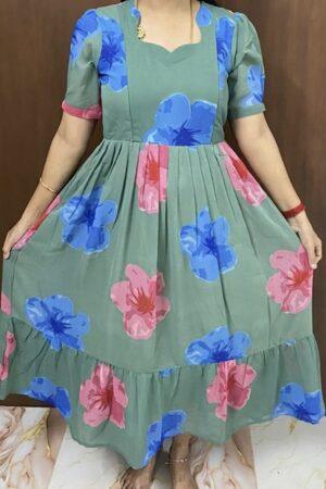 Green georgette Maternity Kurti