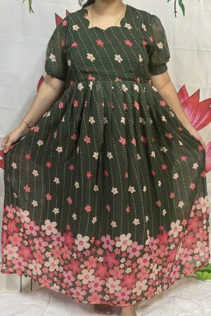 Green georgette Maternity Kurti