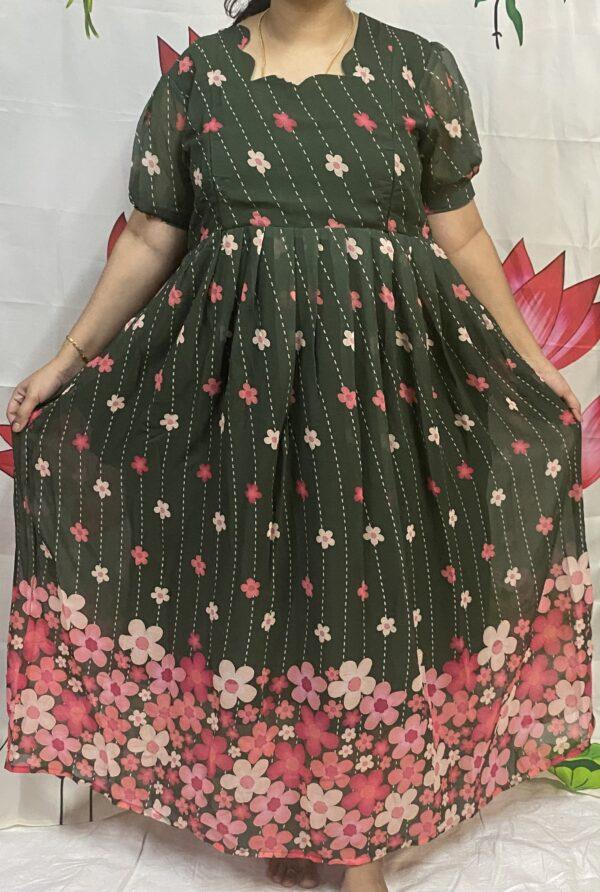 Green georgette Maternity Kurti