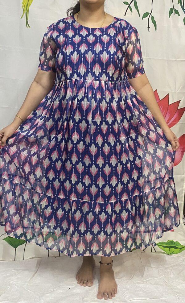 Navy Blue georgette Maternity Kurti