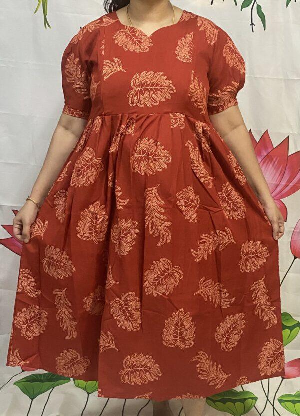 Rust Orange Maternity Kurti