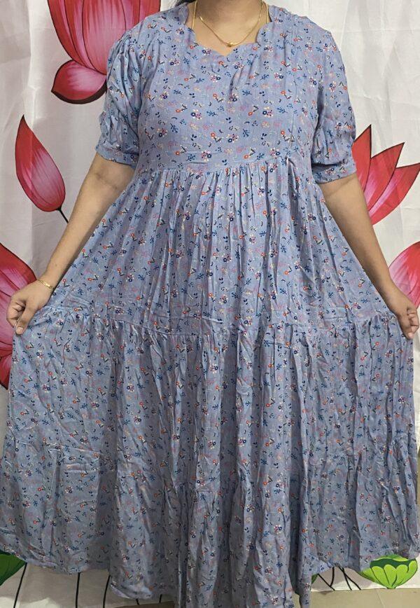 Dusty blue floral Maternity Kurti