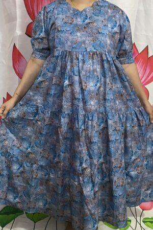 Blue circle Maternity Kurti